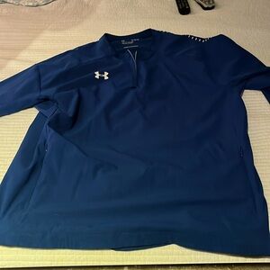 Pre owned under armour  blue men’s long sleeve pull over  zip front XL